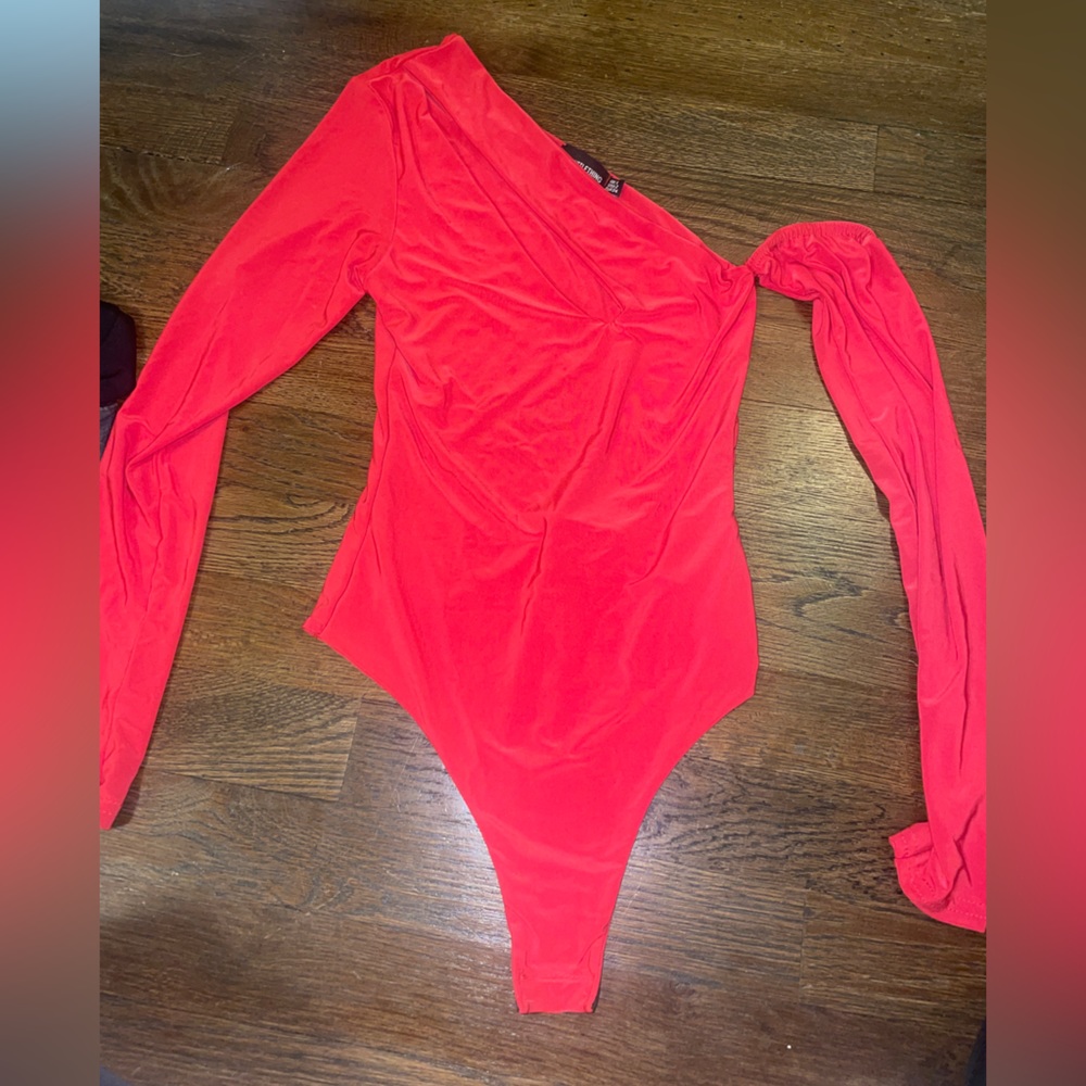 PLT red long sleeve bodysuit NEVER WORN